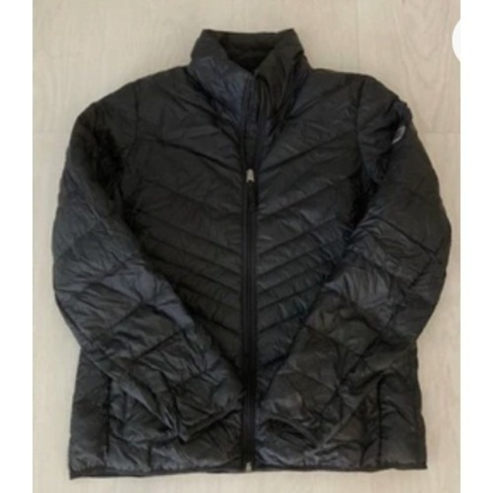 Abercrombie & Fitch Women's Black Puffer Jacket Down Nylon Packable L 20 x 25